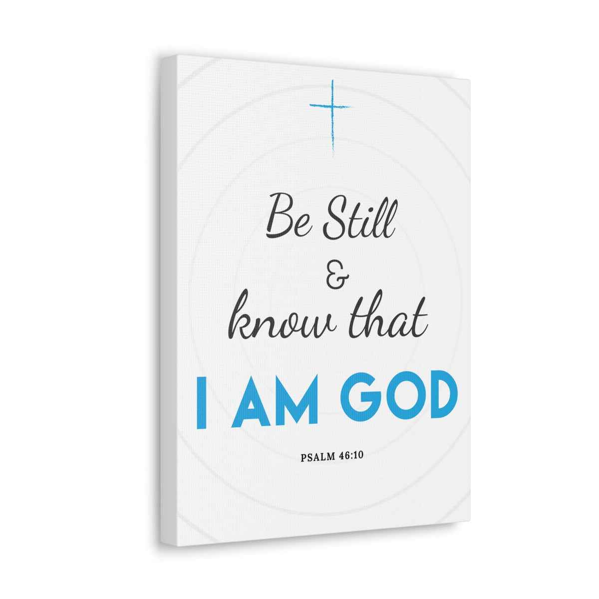 Scripture Walls Be Still And Know Psalm 46:10 Blue Christian Wall Art Bible Verse Print Ready To Hang Unframed-Express Your Love Gifts