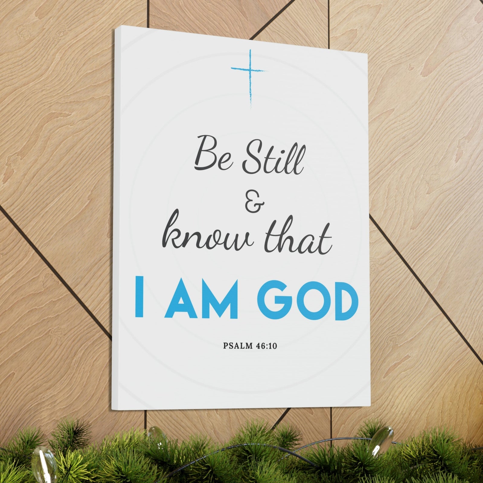 Scripture Walls Be Still And Know Psalm 46:10 Blue Christian Wall Art Bible Verse Print Ready To Hang Unframed-Express Your Love Gifts