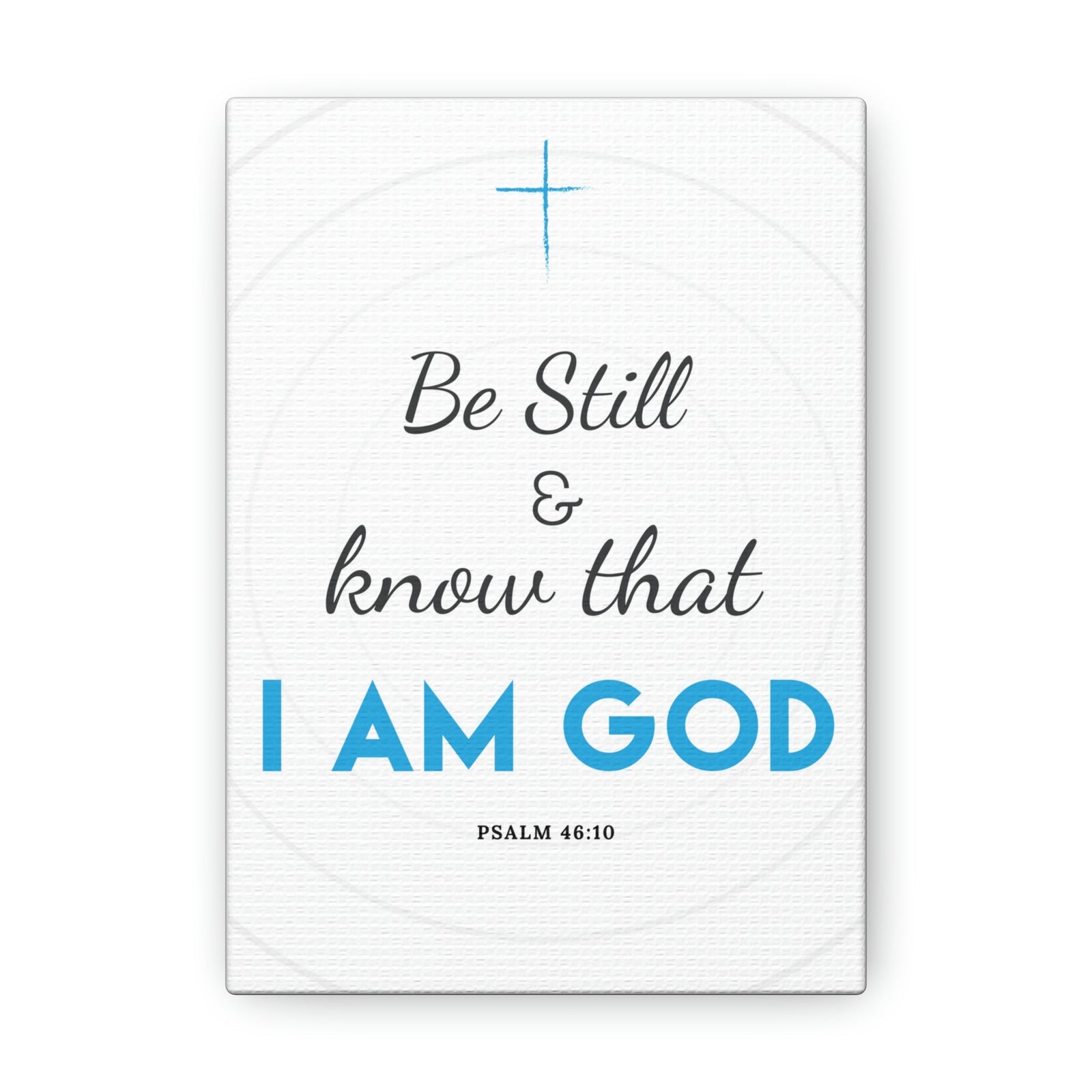 Scripture Walls Be Still And Know Psalm 46:10 Blue Christian Wall Art Bible Verse Print Ready To Hang Unframed-Express Your Love Gifts