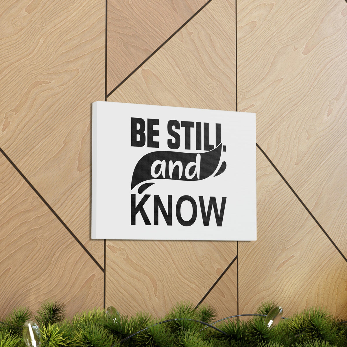 Scripture Walls Be Still And Know Psalm 46:10 Swish Black Christian Wall Art Bible Verse Print Ready to Hang Unframed-Express Your Love Gifts