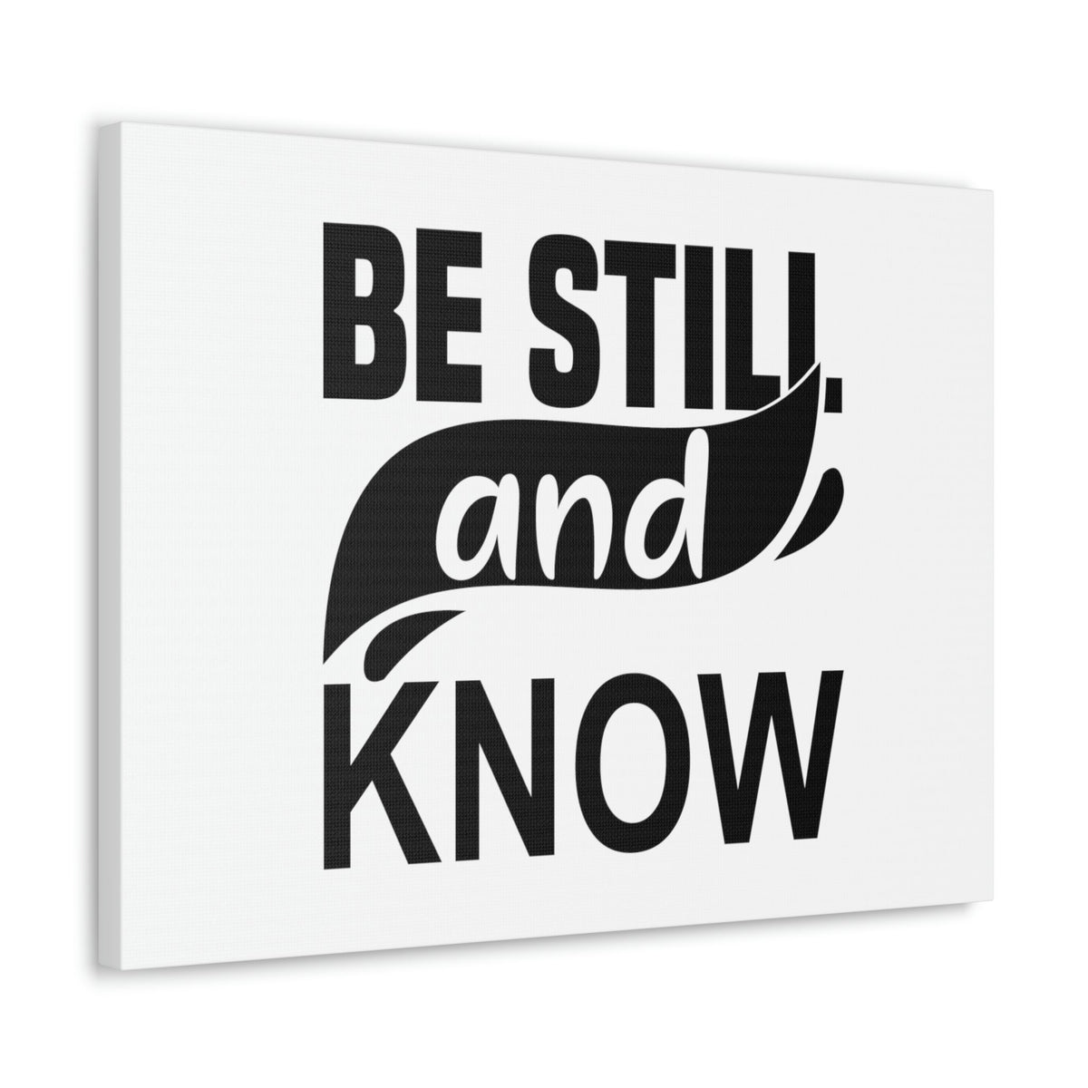 Scripture Walls Be Still And Know Psalm 46:10 Swish Black Christian Wall Art Bible Verse Print Ready to Hang Unframed-Express Your Love Gifts