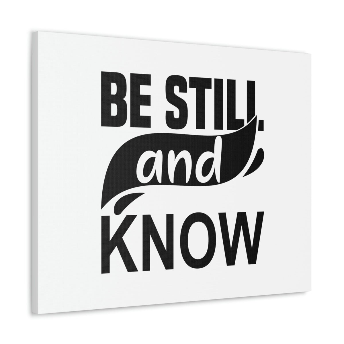 Scripture Walls Be Still And Know Psalm 46:10 Swish Black Christian Wall Art Bible Verse Print Ready to Hang Unframed-Express Your Love Gifts