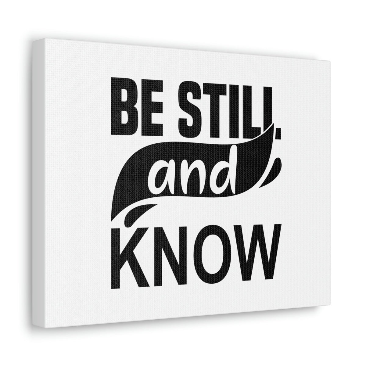 Scripture Walls Be Still And Know Psalm 46:10 Swish Black Christian Wall Art Bible Verse Print Ready to Hang Unframed-Express Your Love Gifts