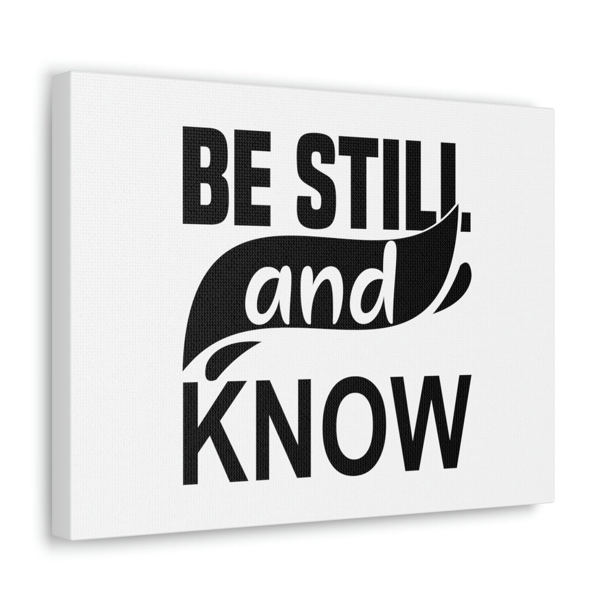 Scripture Walls Be Still And Know Psalm 46:10 Swish Black Christian Wall Art Bible Verse Print Ready to Hang Unframed-Express Your Love Gifts