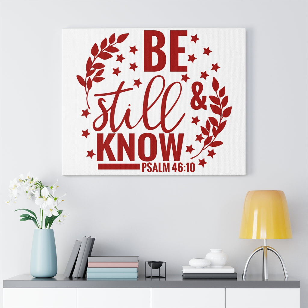 Scripture Walls Be Still And Know Stars Psalm 46:10 Bible Verse Canvas Christian Wall Art Ready to Hang Unframed-Express Your Love Gifts