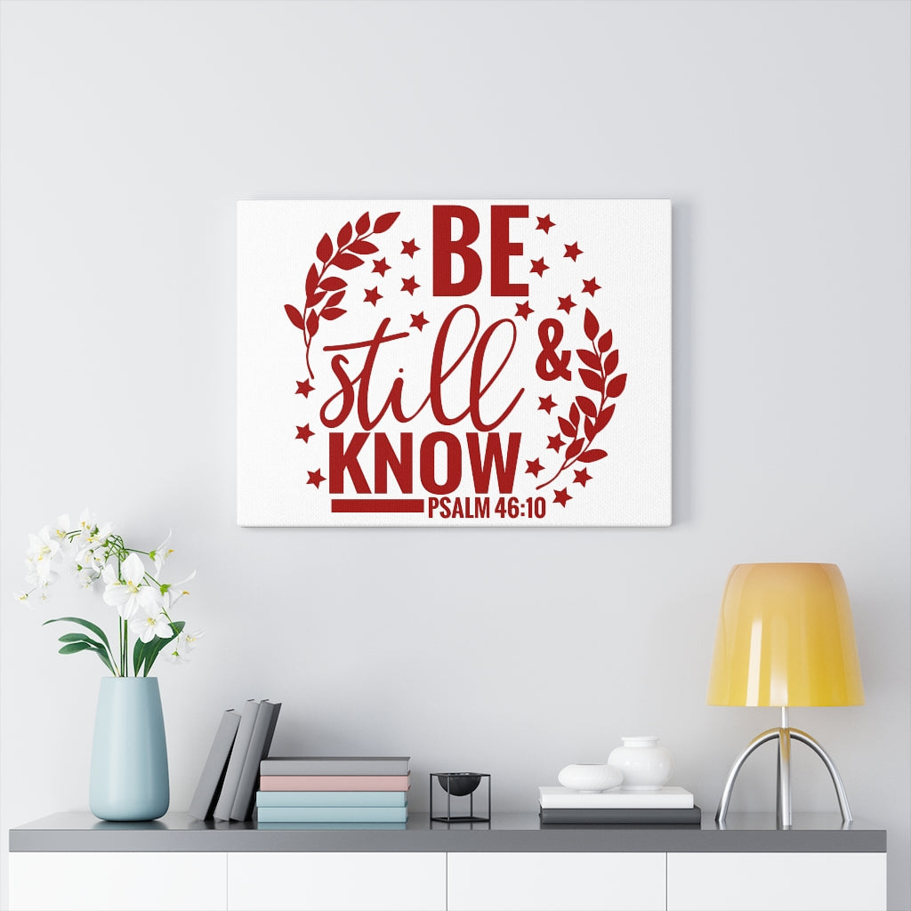 Scripture Walls Be Still And Know Stars Psalm 46:10 Bible Verse Canvas Christian Wall Art Ready to Hang Unframed-Express Your Love Gifts