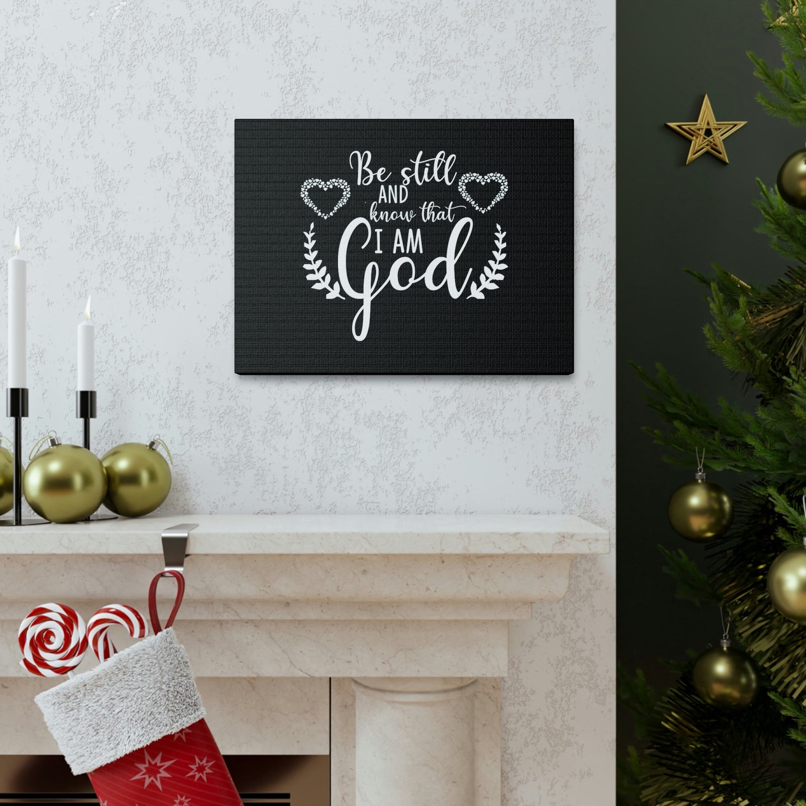 Scripture Walls Be Still And Know That I Am God Psalm 46:10 White Christian Wall Art Bible Verse Print Ready to Hang Unframed-Express Your Love Gifts