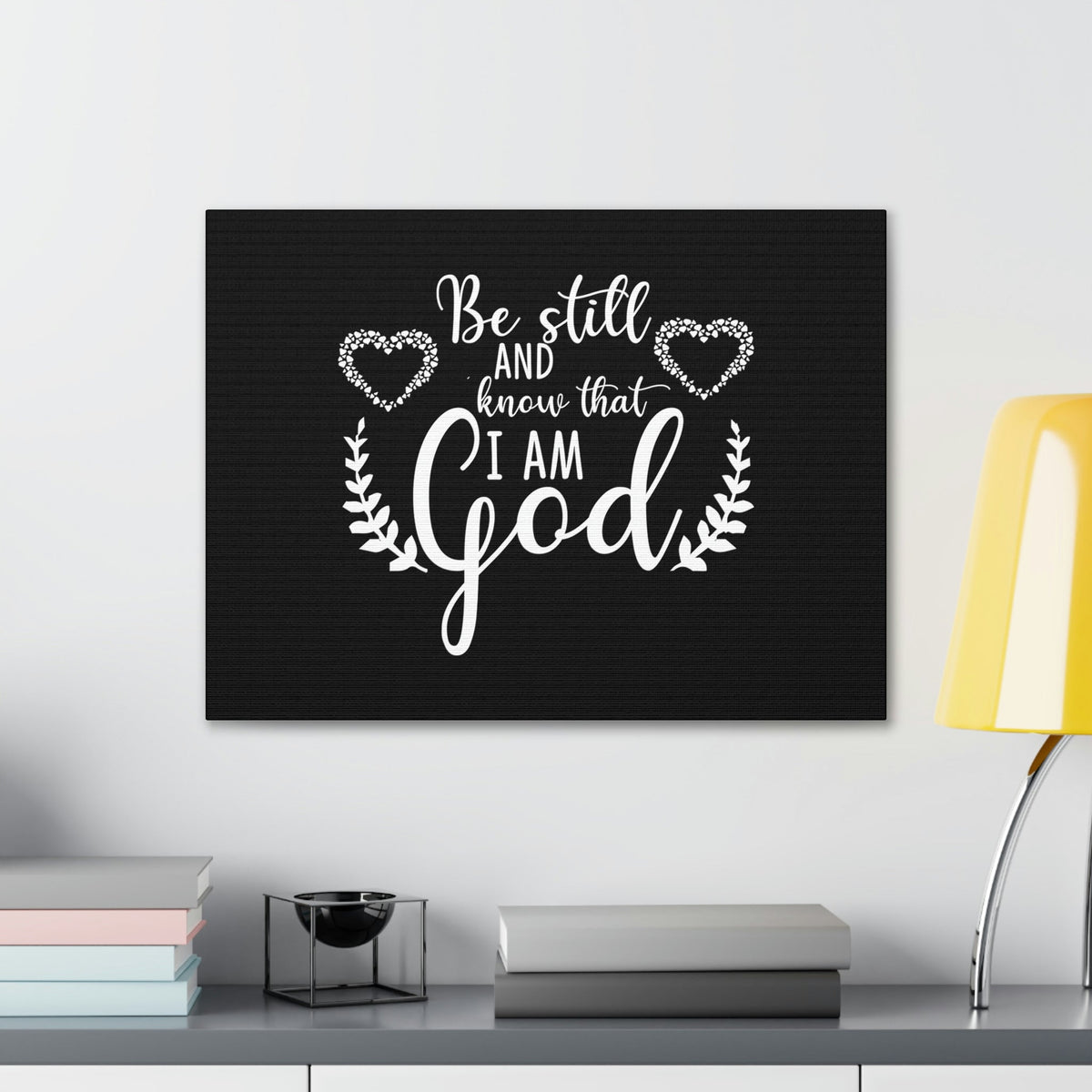 Scripture Walls Be Still And Know That I Am God Psalm 46:10 White Christian Wall Art Bible Verse Print Ready to Hang Unframed-Express Your Love Gifts
