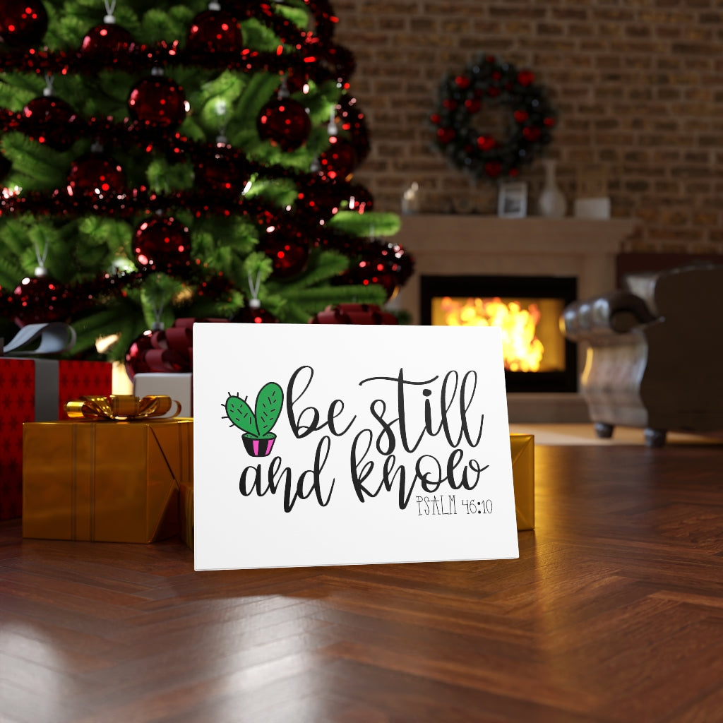 Scripture Walls Be Still Cactus Psalm 46:10 Bible Verse Canvas Christian Wall Art Ready to Hang Unframed-Express Your Love Gifts
