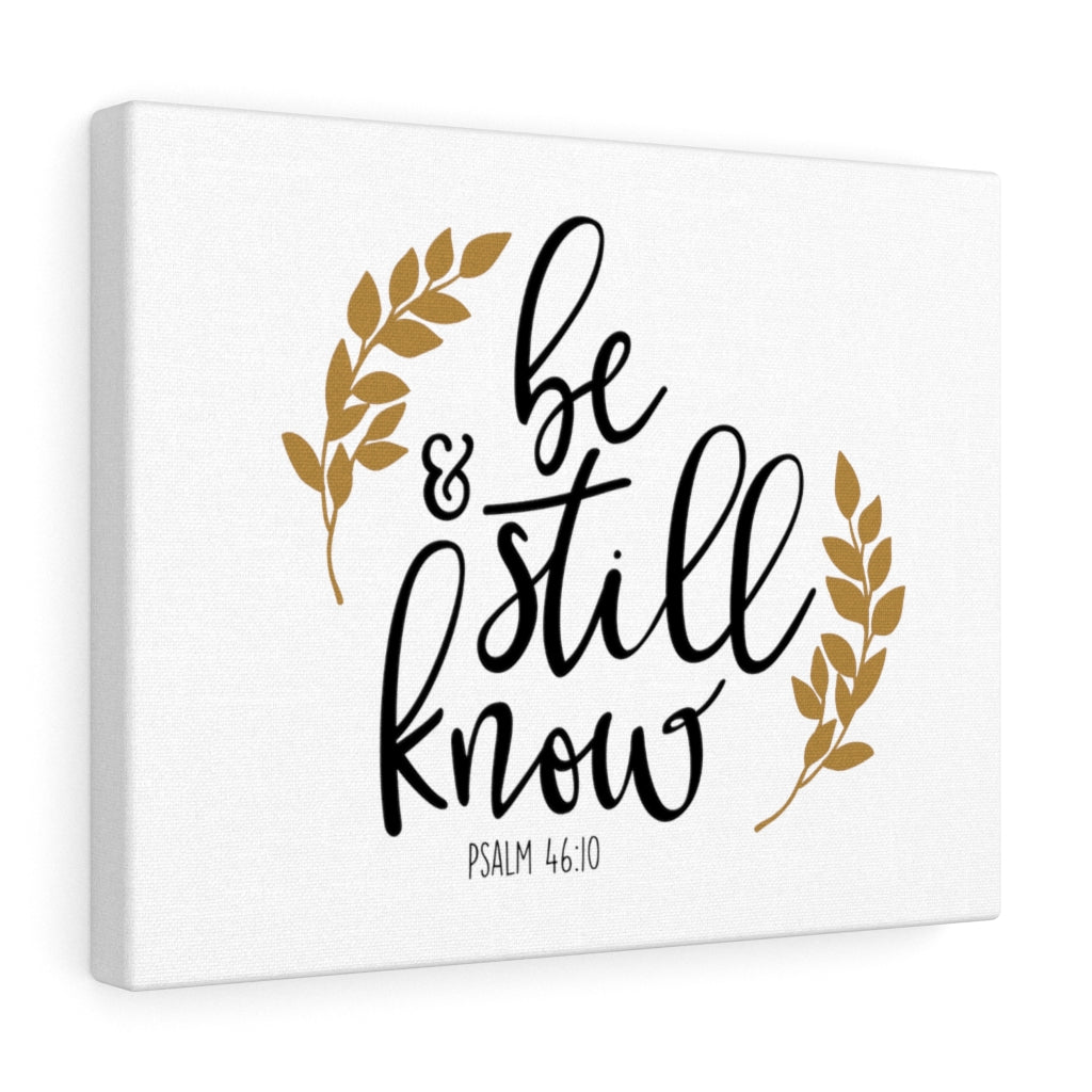 Scripture Walls Be Still Leaves Design 46:10 Bible Verse Canvas Christian Wall Art Ready to Hang Unframed-Express Your Love Gifts