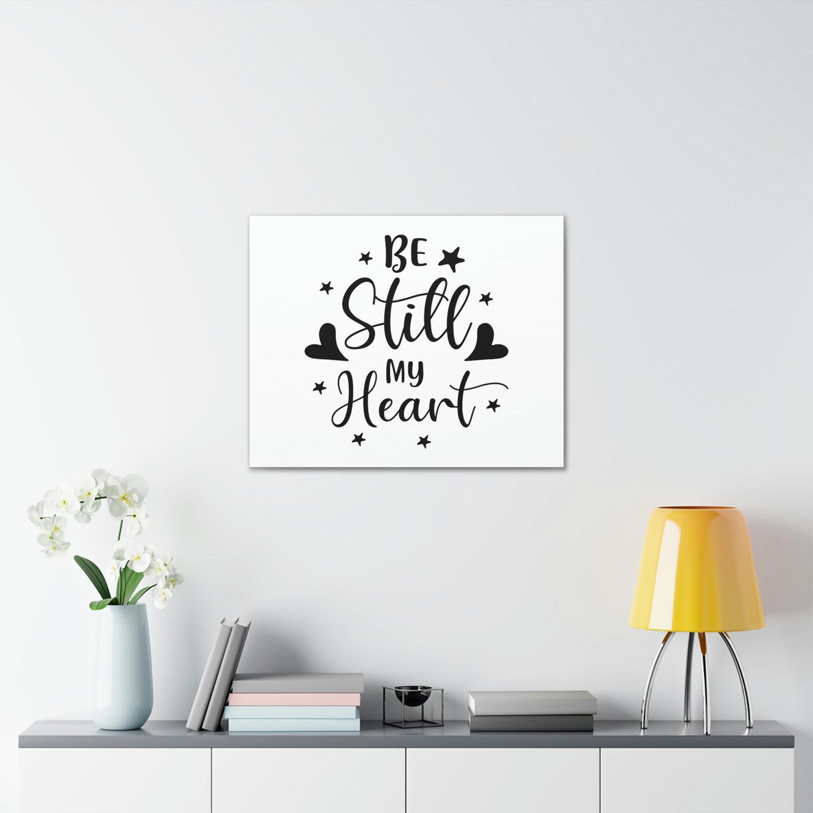 Scripture Walls Be Still My Heart Psalm 46:10 Simple Christian Wall Art Print Ready to Hang Unframed-Express Your Love Gifts