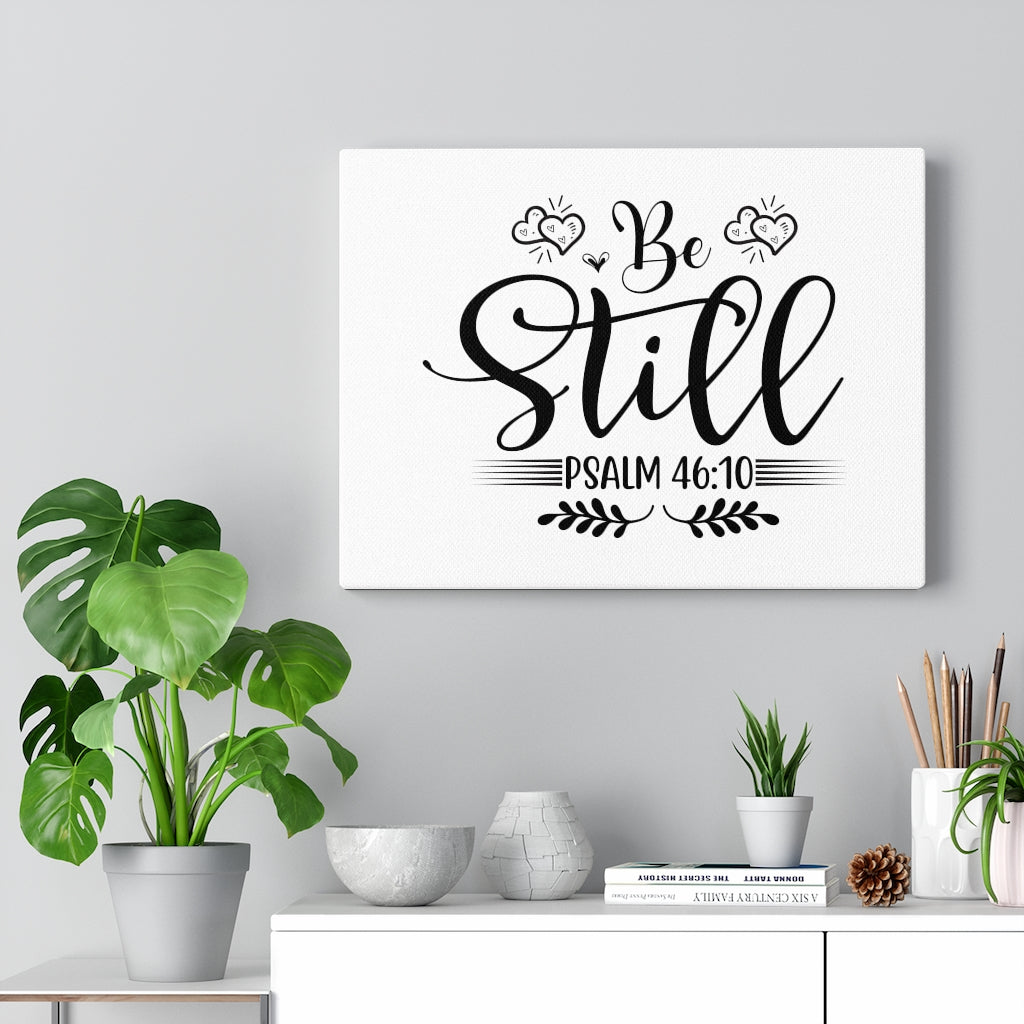 Scripture Walls Be Still Psalm 46:10 Bible Verse Canvas Christian Wall Art Ready to Hang Unframed-Express Your Love Gifts