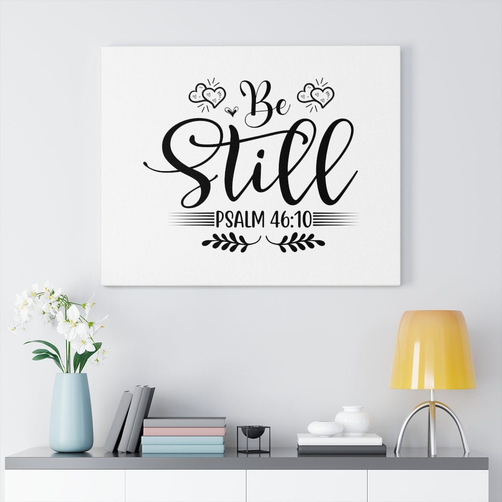 Scripture Walls Be Still Psalm 46:10 Bible Verse Canvas Christian Wall Art Ready to Hang Unframed-Express Your Love Gifts