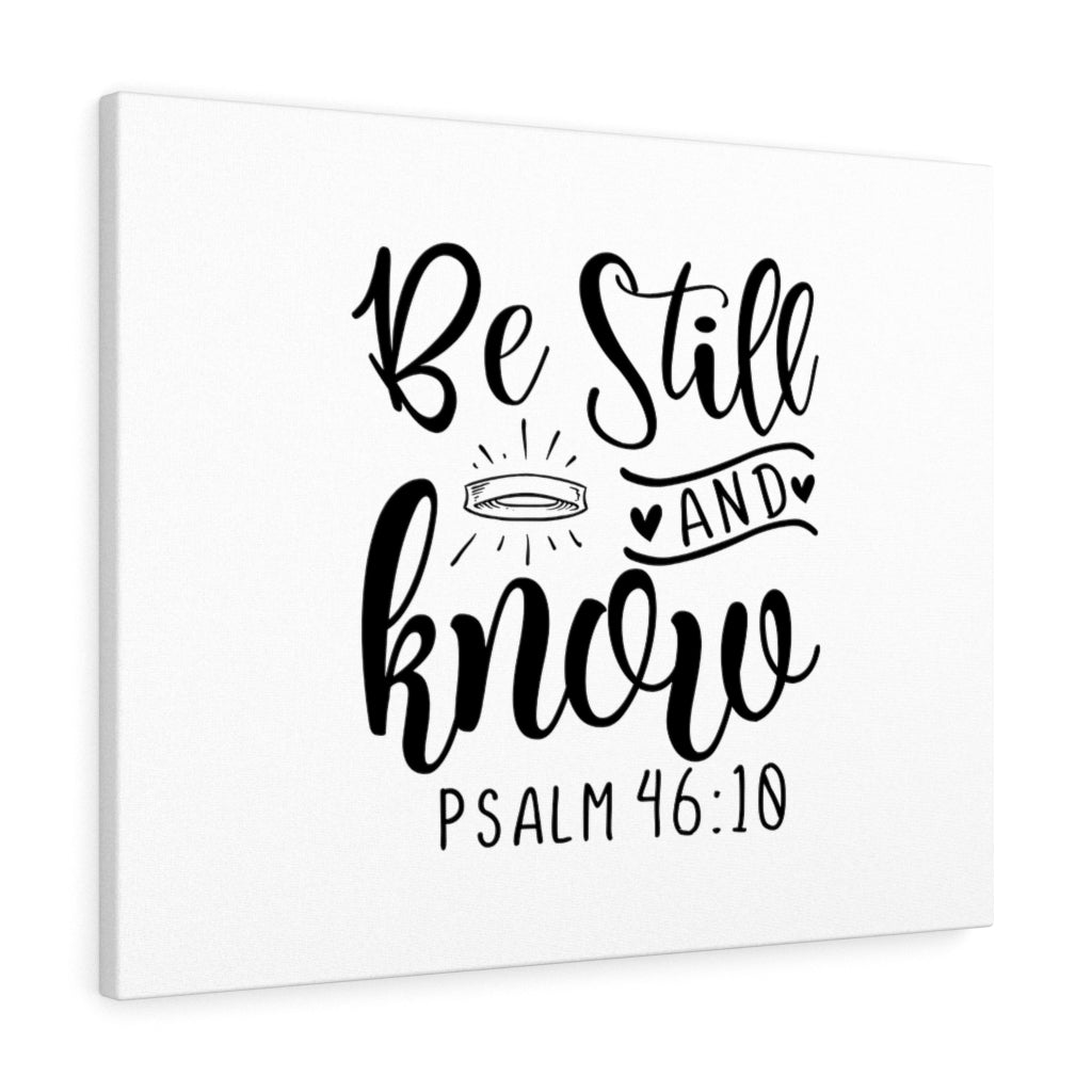 Scripture Walls Be Still Ring Psalm 46:10 Bible Verse Canvas Christian Wall Art Ready to Hang Unframed-Express Your Love Gifts
