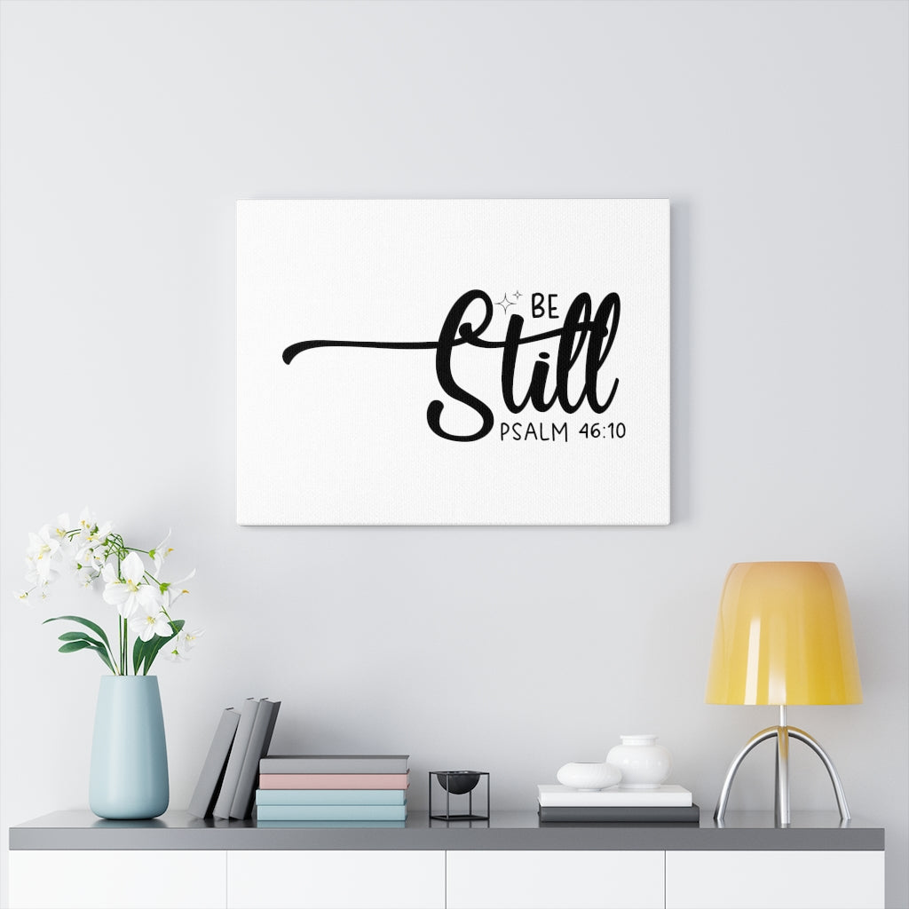 Scripture Walls Be Still Star Psalm 46:10 Bible Verse Canvas Christian Wall Art Ready to Hang Unframed-Express Your Love Gifts