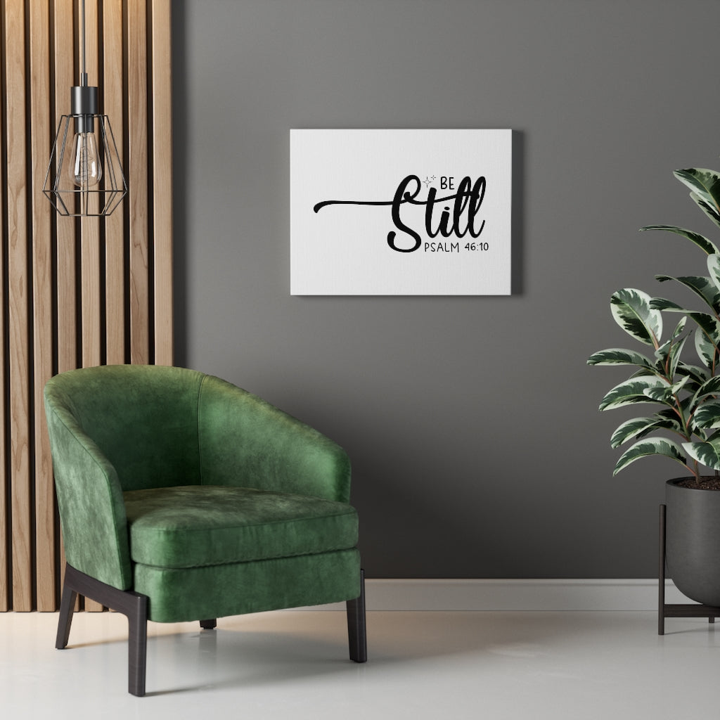 Scripture Walls Be Still Star Psalm 46:10 Bible Verse Canvas Christian Wall Art Ready to Hang Unframed-Express Your Love Gifts