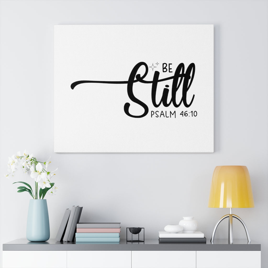 Scripture Walls Be Still Star Psalm 46:10 Bible Verse Canvas Christian Wall Art Ready to Hang Unframed-Express Your Love Gifts