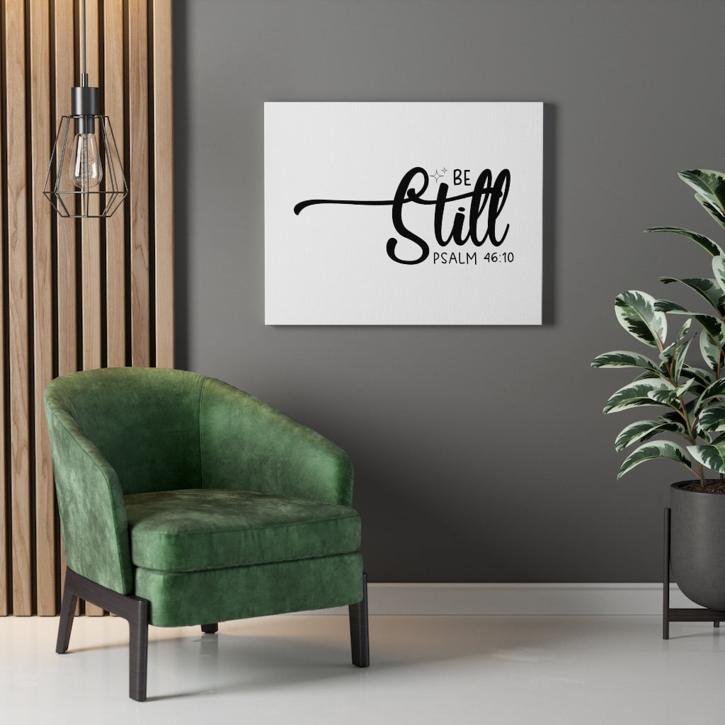 Scripture Walls Be Still Star Psalm 46:10 Bible Verse Canvas Christian Wall Art Ready to Hang Unframed-Express Your Love Gifts