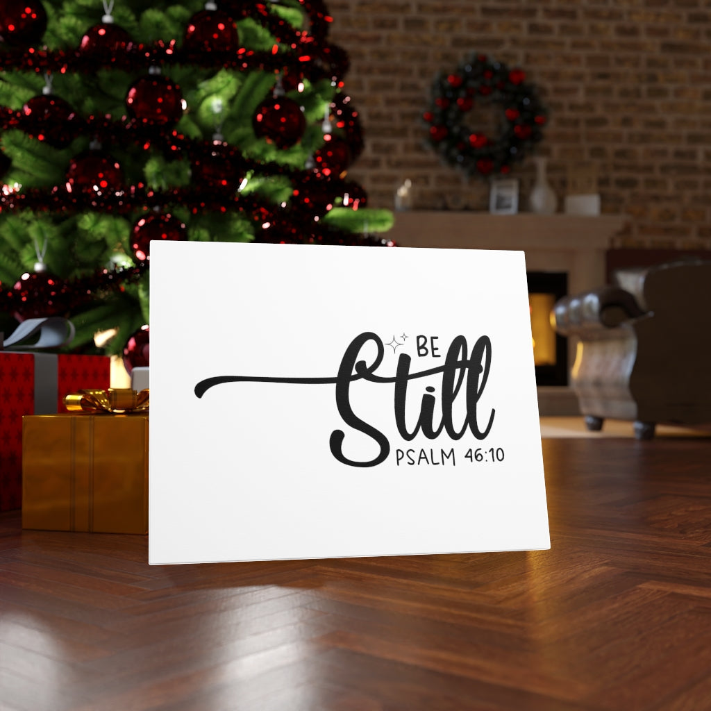 Scripture Walls Be Still Star Psalm 46:10 Bible Verse Canvas Christian Wall Art Ready to Hang Unframed-Express Your Love Gifts