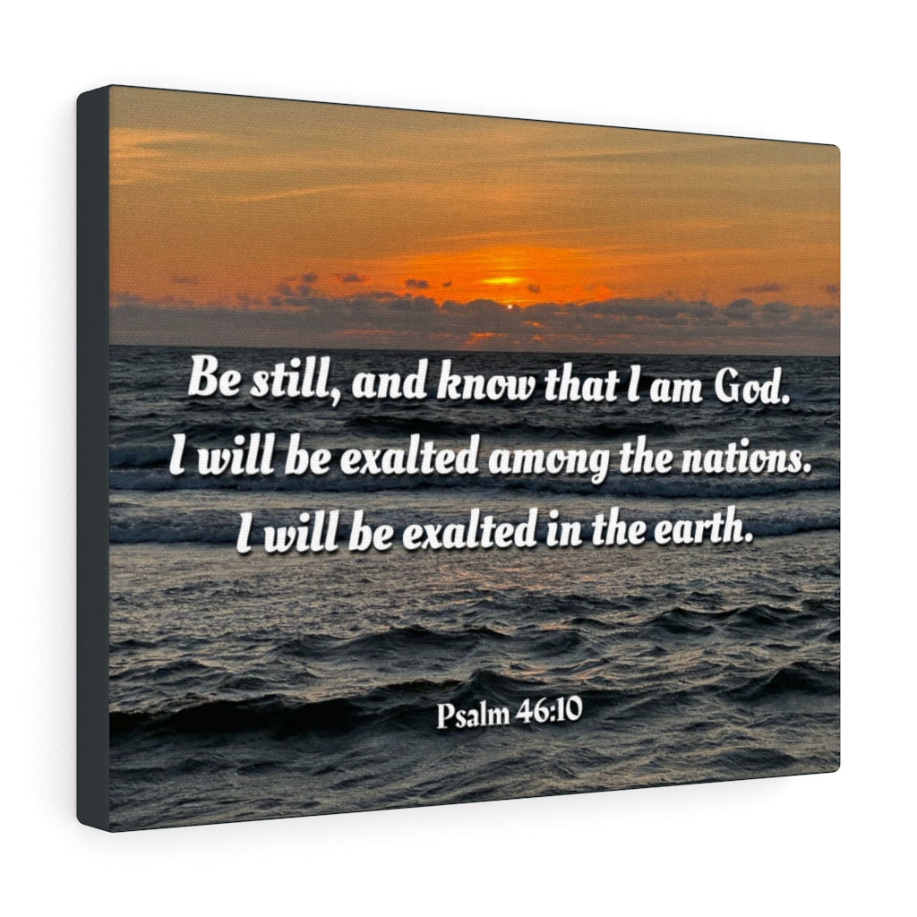 Scripture Walls Be Still Sunset Psalm 46:10 Bible Verse Canvas Christian Wall Art Ready to Hang Unframed-Express Your Love Gifts