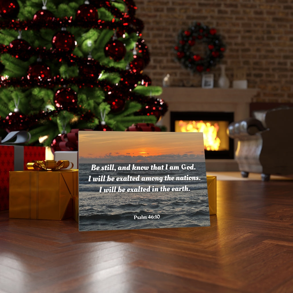Scripture Walls Be Still Sunset Psalm 46:10 Bible Verse Canvas Christian Wall Art Ready to Hang Unframed-Express Your Love Gifts