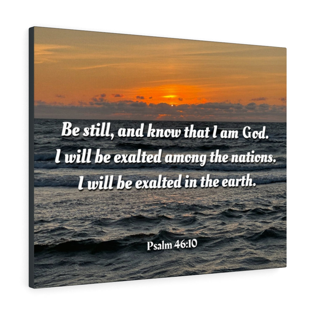 Scripture Walls Be Still Sunset Psalm 46:10 Bible Verse Canvas Christian Wall Art Ready to Hang Unframed-Express Your Love Gifts