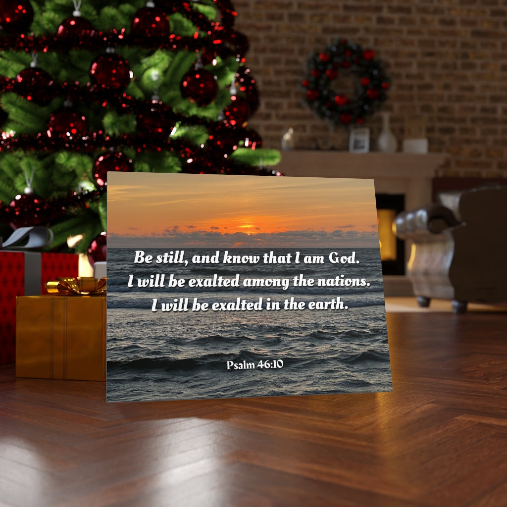 Scripture Walls Be Still Sunset Psalm 46:10 Bible Verse Canvas Christian Wall Art Ready to Hang Unframed-Express Your Love Gifts