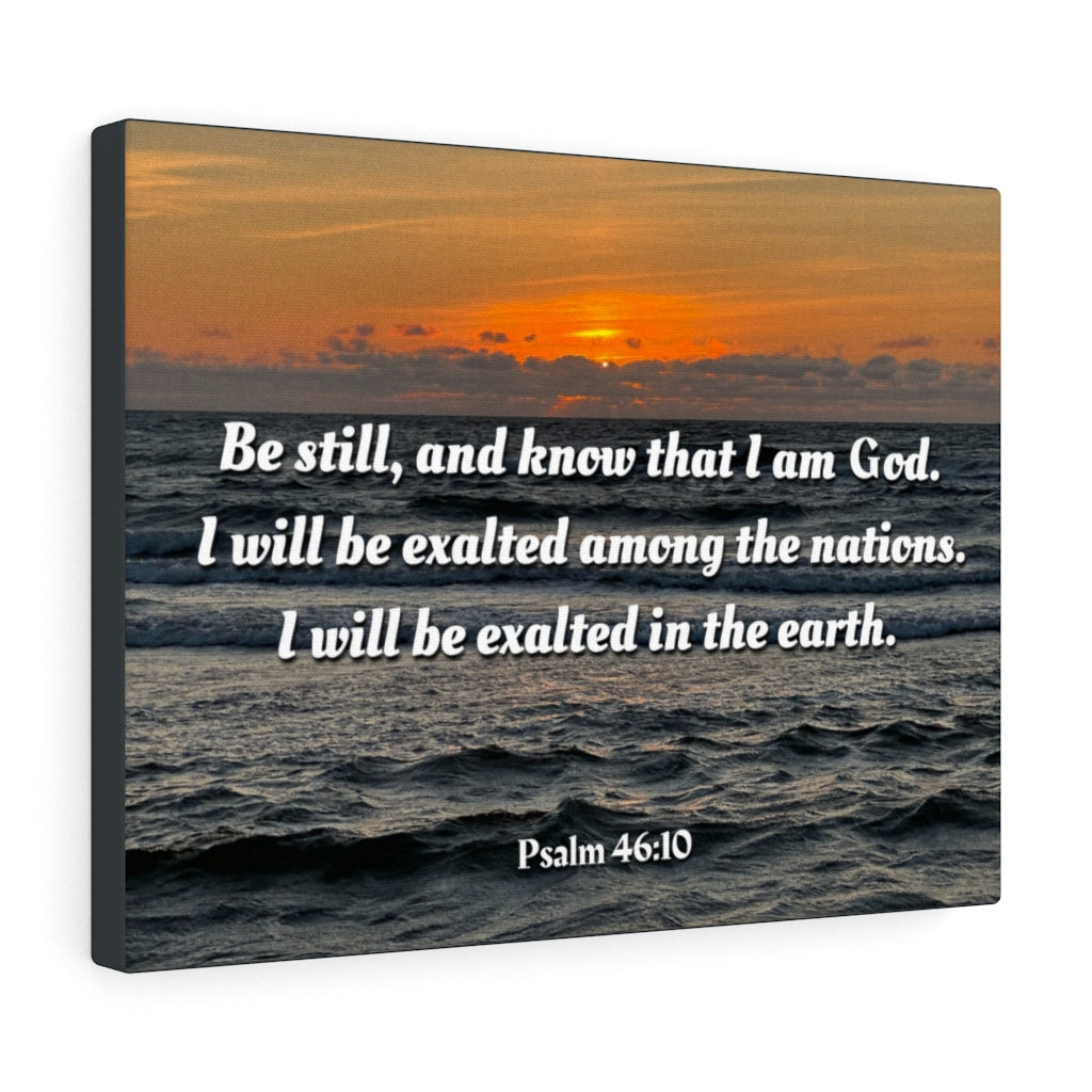 Scripture Walls Be Still Sunset Psalm 46:10 Bible Verse Canvas Christian Wall Art Ready to Hang Unframed-Express Your Love Gifts