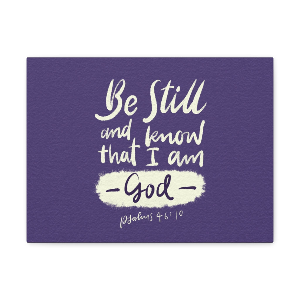 Scripture Walls Be Still Violet Psalm 46:10 Bible Verse Canvas Christian Wall Art Ready to Hang Unframed-Express Your Love Gifts