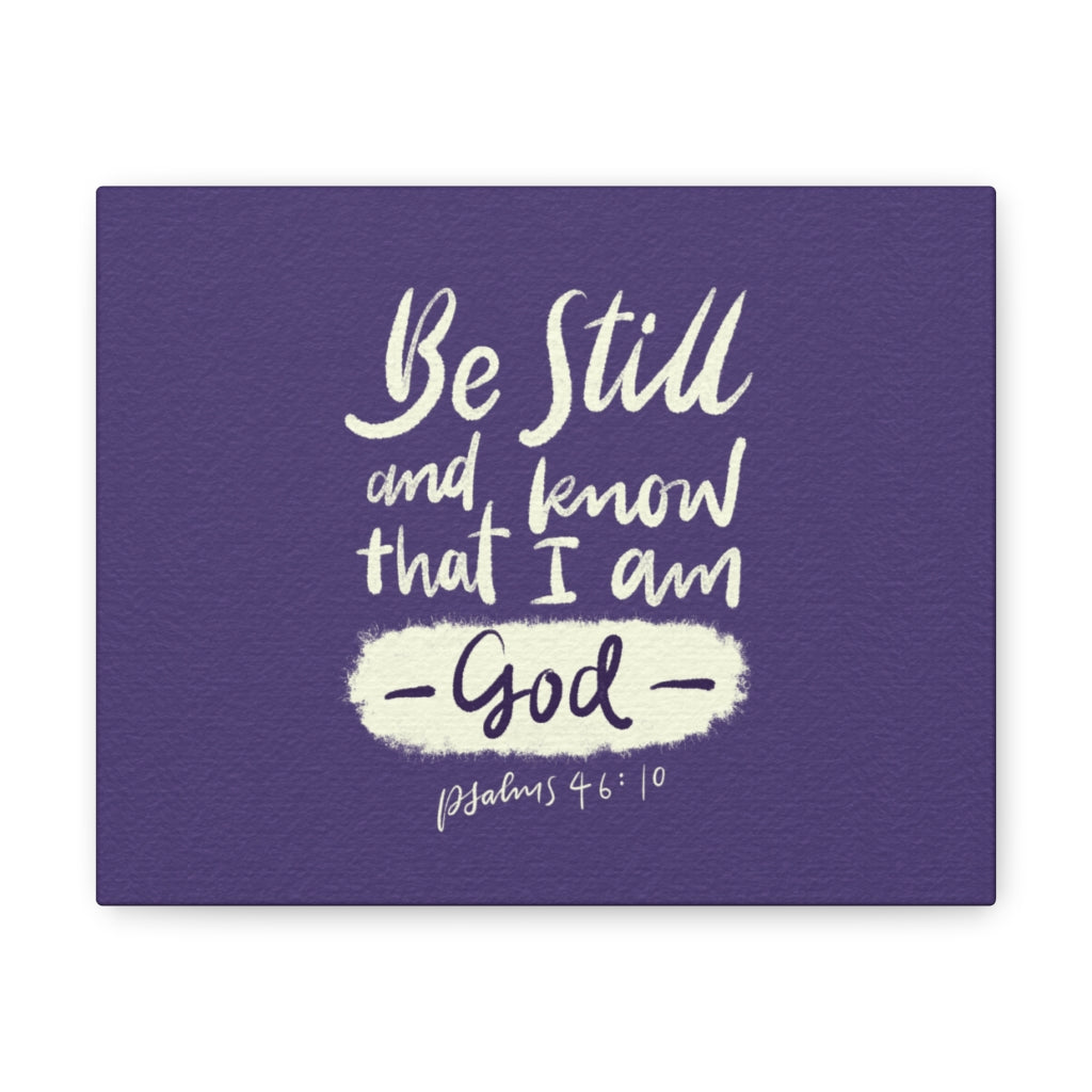 Scripture Walls Be Still Violet Psalm 46:10 Bible Verse Canvas Christian Wall Art Ready to Hang Unframed-Express Your Love Gifts