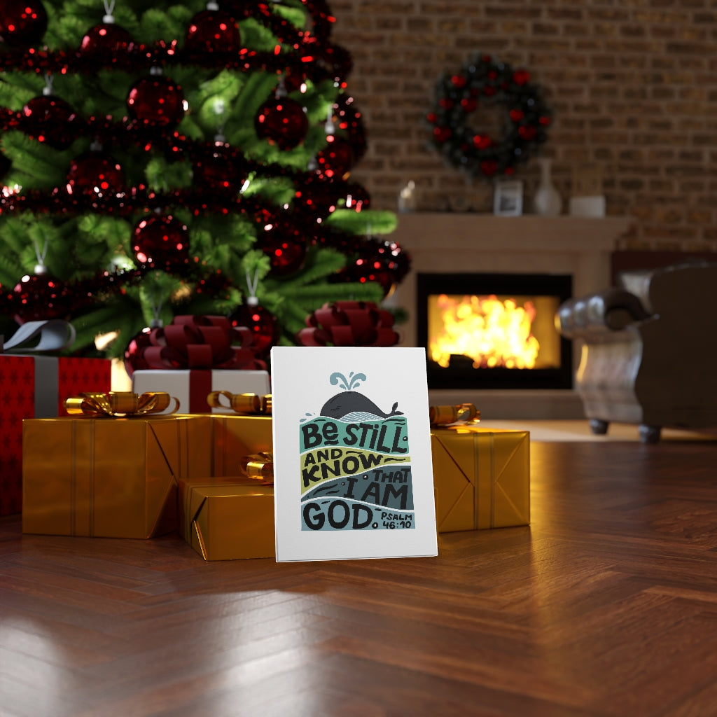 Scripture Walls Be Still Whale Psalm 46:10 Bible Verse Canvas Christian Wall Art Ready to Hang Unframed-Express Your Love Gifts