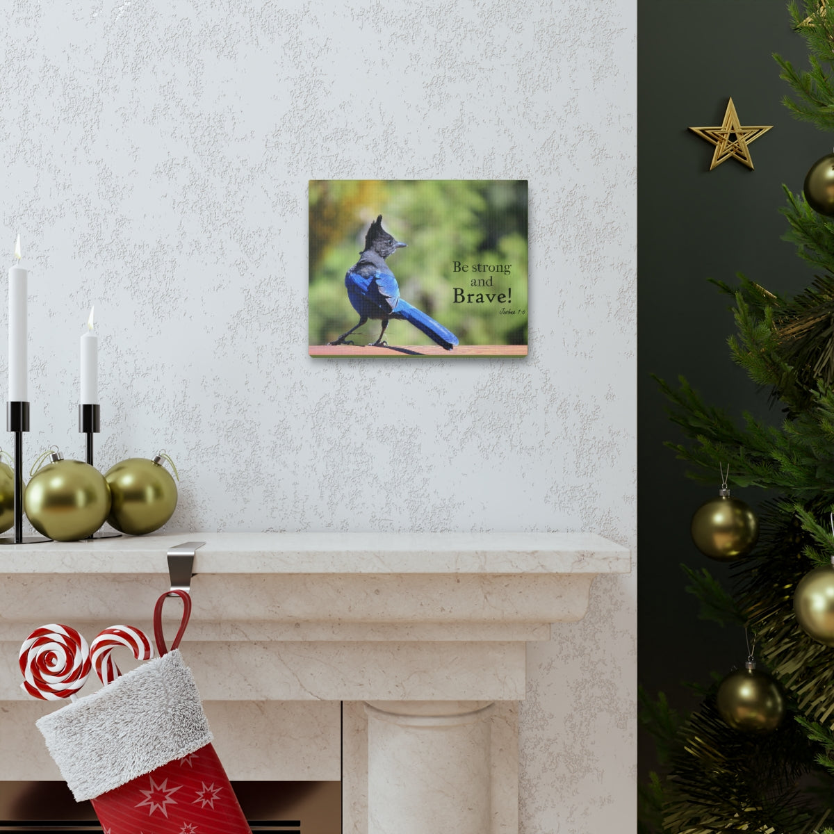 Scripture Walls Be Strong And Brave Joshua 1:6 Bible Verse Canvas Christian Wall Art Bible Verse Print Ready To Hang Unframed-Express Your Love Gifts