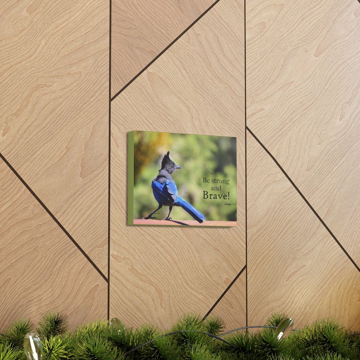 Scripture Walls Be Strong And Brave Joshua 1:6 Bible Verse Canvas Christian Wall Art Bible Verse Print Ready To Hang Unframed-Express Your Love Gifts