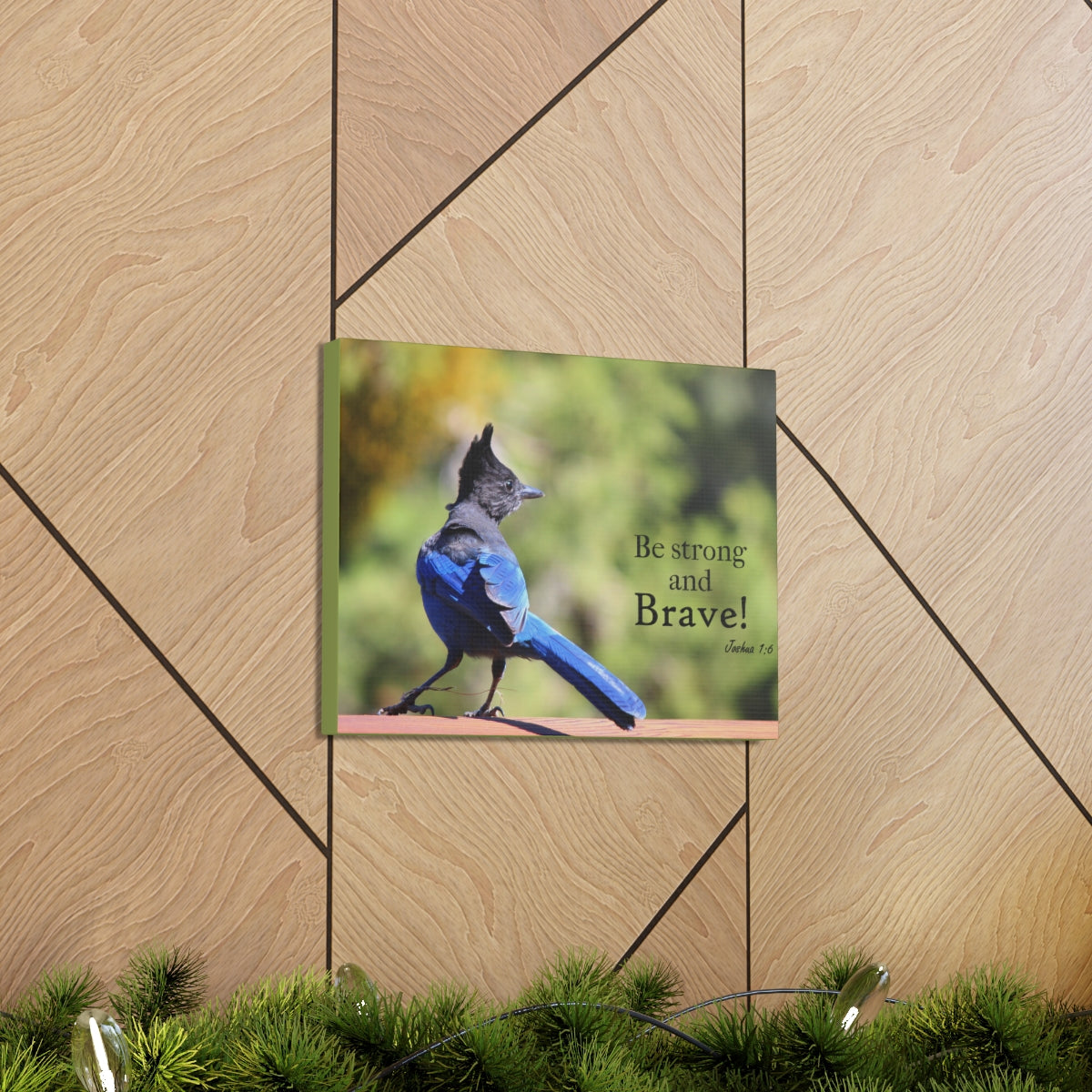 Scripture Walls Be Strong And Brave Joshua 1:6 Bible Verse Canvas Christian Wall Art Bible Verse Print Ready To Hang Unframed-Express Your Love Gifts