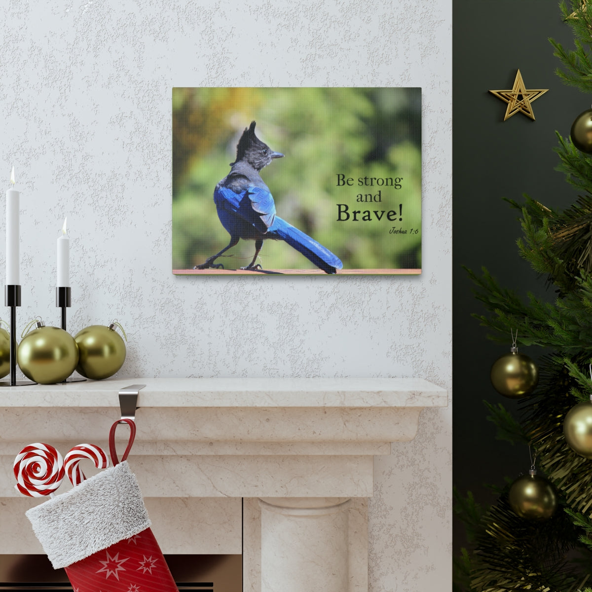 Scripture Walls Be Strong And Brave Joshua 1:6 Bible Verse Canvas Christian Wall Art Bible Verse Print Ready To Hang Unframed-Express Your Love Gifts