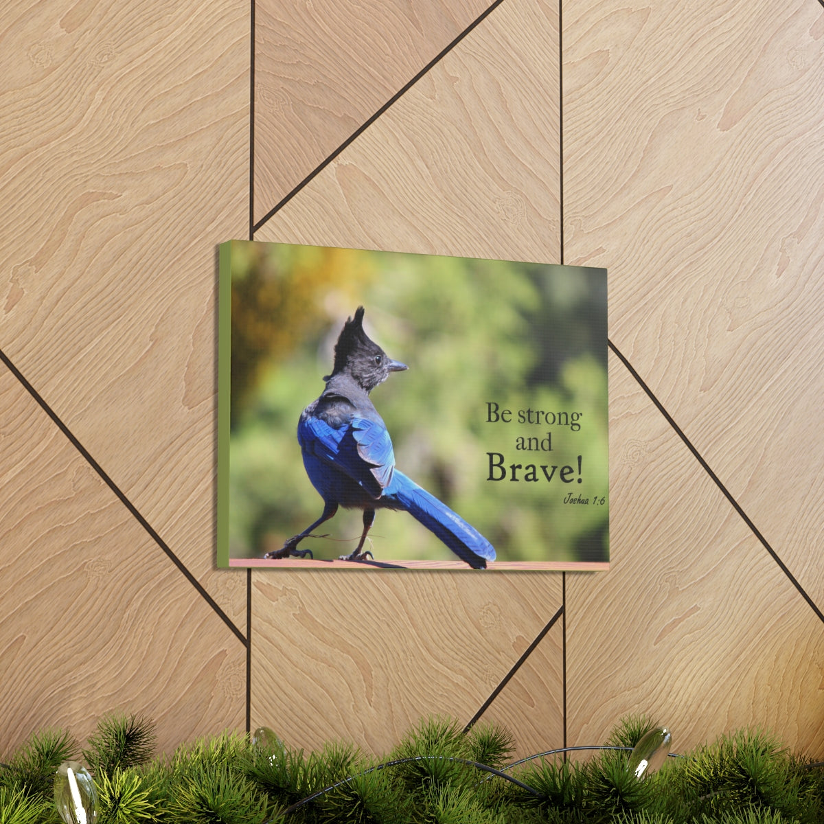 Scripture Walls Be Strong And Brave Joshua 1:6 Bible Verse Canvas Christian Wall Art Bible Verse Print Ready To Hang Unframed-Express Your Love Gifts