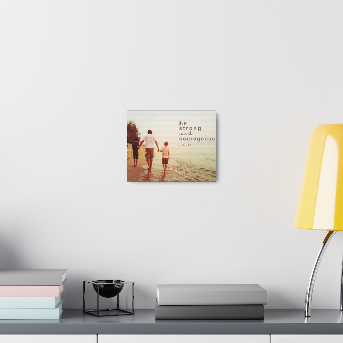 Scripture Walls Be Strong And Courageous Joshua 1:9 Bible Verse Canvas Christian Wall Art Bible Verse Print Ready To Hang Unframed-Express Your Love Gifts