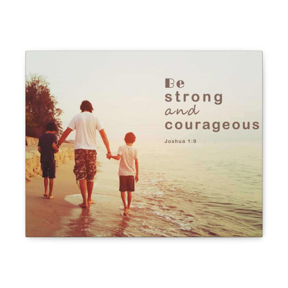 Scripture Walls Be Strong And Courageous Joshua 1:9 Bible Verse Canvas Christian Wall Art Bible Verse Print Ready To Hang Unframed-Express Your Love Gifts