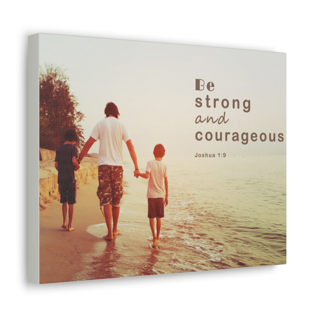 Scripture Walls Be Strong And Courageous Joshua 1:9 Bible Verse Canvas Christian Wall Art Bible Verse Print Ready To Hang Unframed-Express Your Love Gifts