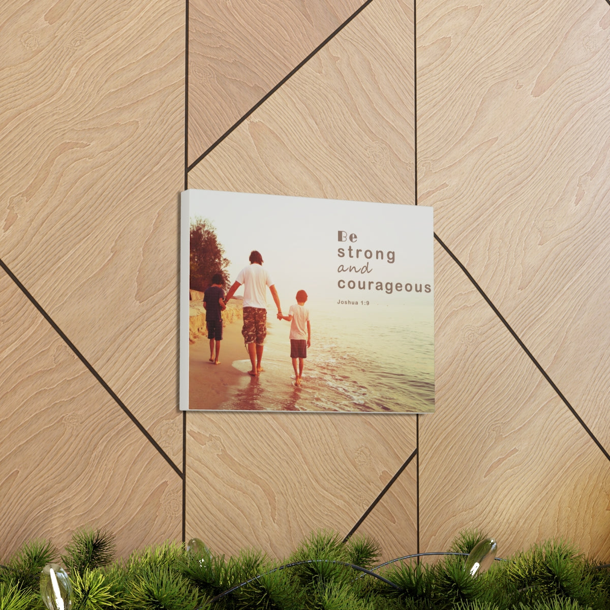 Scripture Walls Be Strong And Courageous Joshua 1:9 Bible Verse Canvas Christian Wall Art Bible Verse Print Ready To Hang Unframed-Express Your Love Gifts