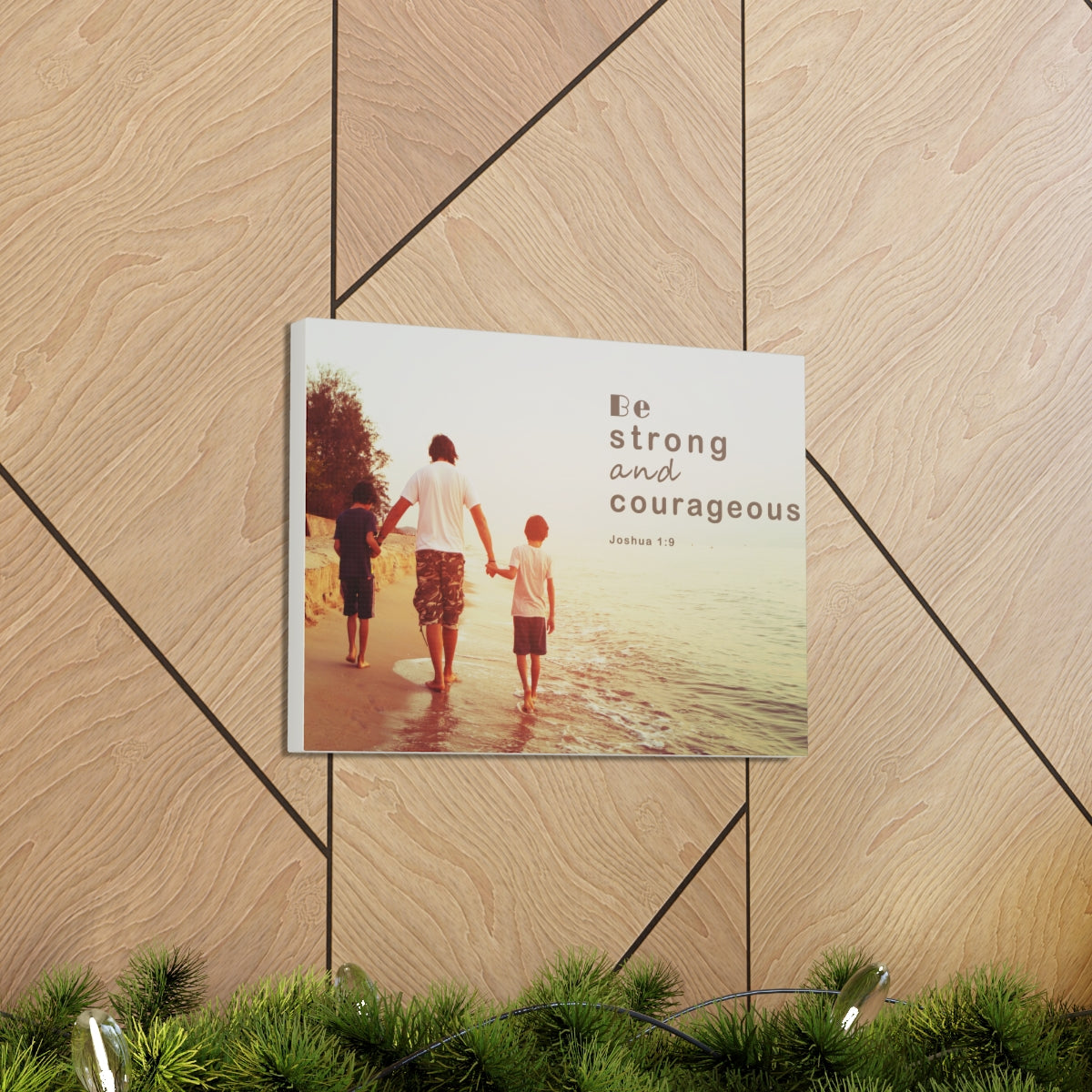 Scripture Walls Be Strong And Courageous Joshua 1:9 Bible Verse Canvas Christian Wall Art Bible Verse Print Ready To Hang Unframed-Express Your Love Gifts