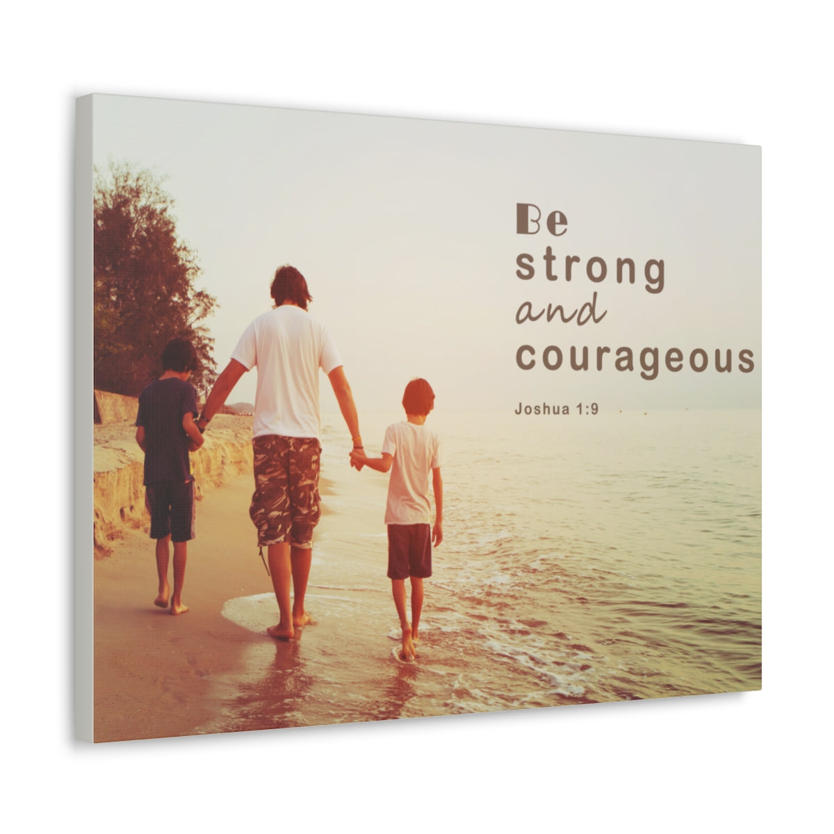 Scripture Walls Be Strong And Courageous Joshua 1:9 Bible Verse Canvas Christian Wall Art Bible Verse Print Ready To Hang Unframed-Express Your Love Gifts