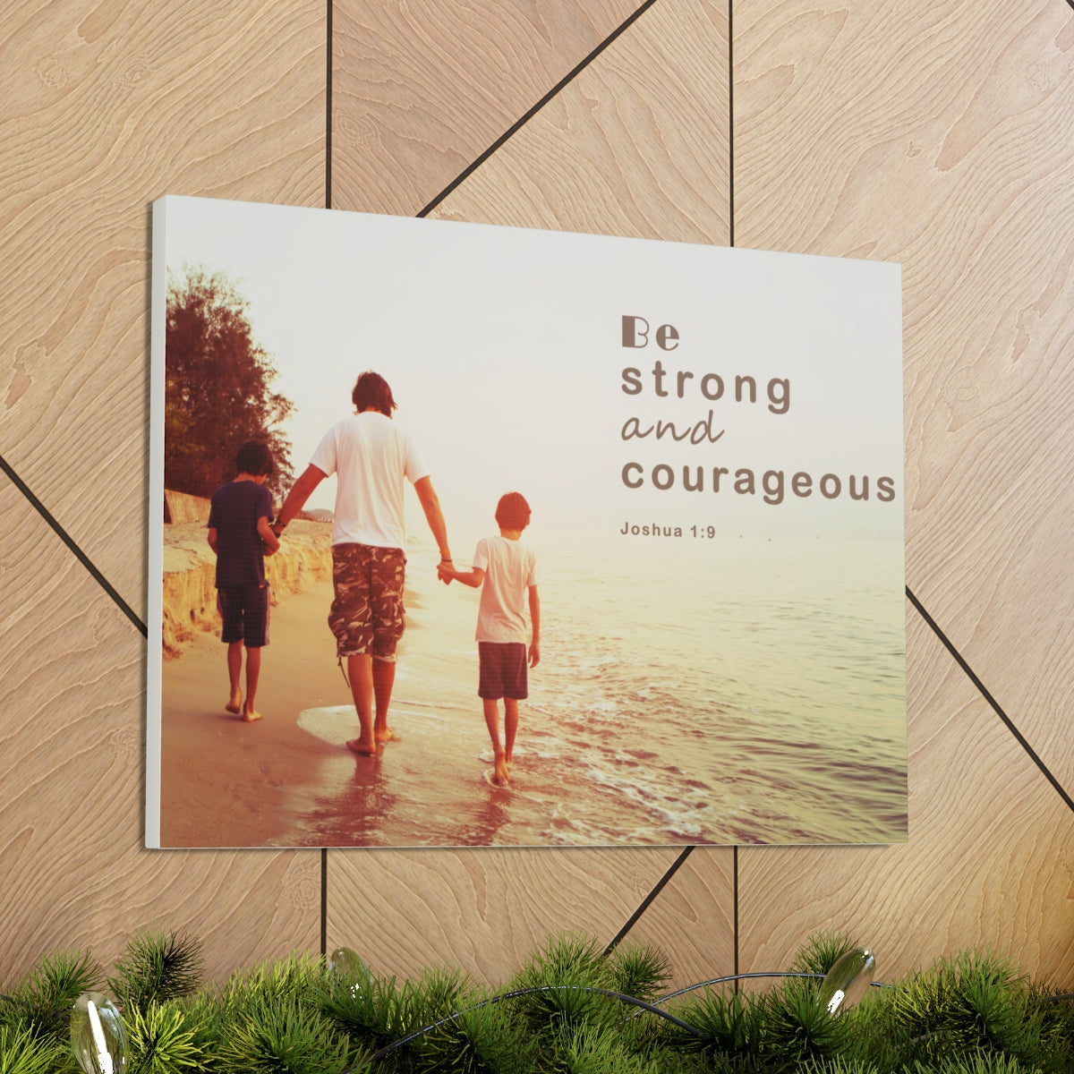Scripture Walls Be Strong And Courageous Joshua 1:9 Bible Verse Canvas Christian Wall Art Bible Verse Print Ready To Hang Unframed-Express Your Love Gifts
