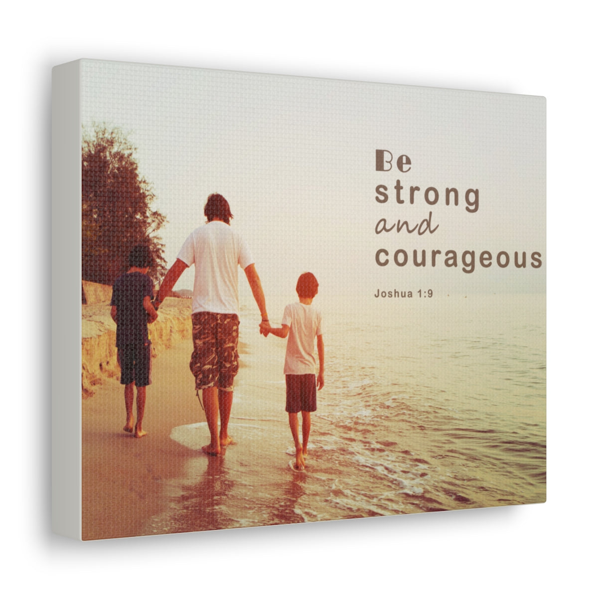 Scripture Walls Be Strong And Courageous Joshua 1:9 Bible Verse Canvas Christian Wall Art Bible Verse Print Ready To Hang Unframed-Express Your Love Gifts