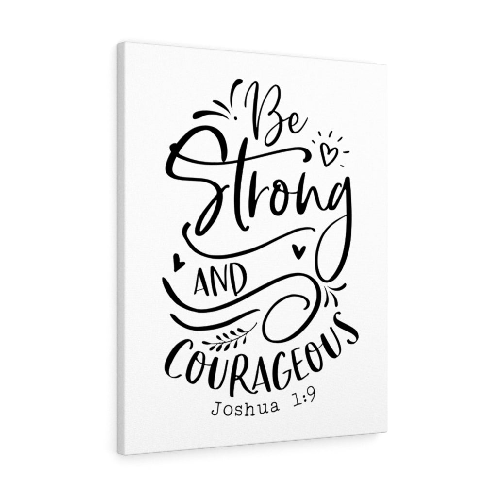 Scripture Walls Be Strong And Courageous Joshua 1:9 Heart Bible Verse Canvas Christian Wall Art Ready to Hang Unframed-Express Your Love Gifts