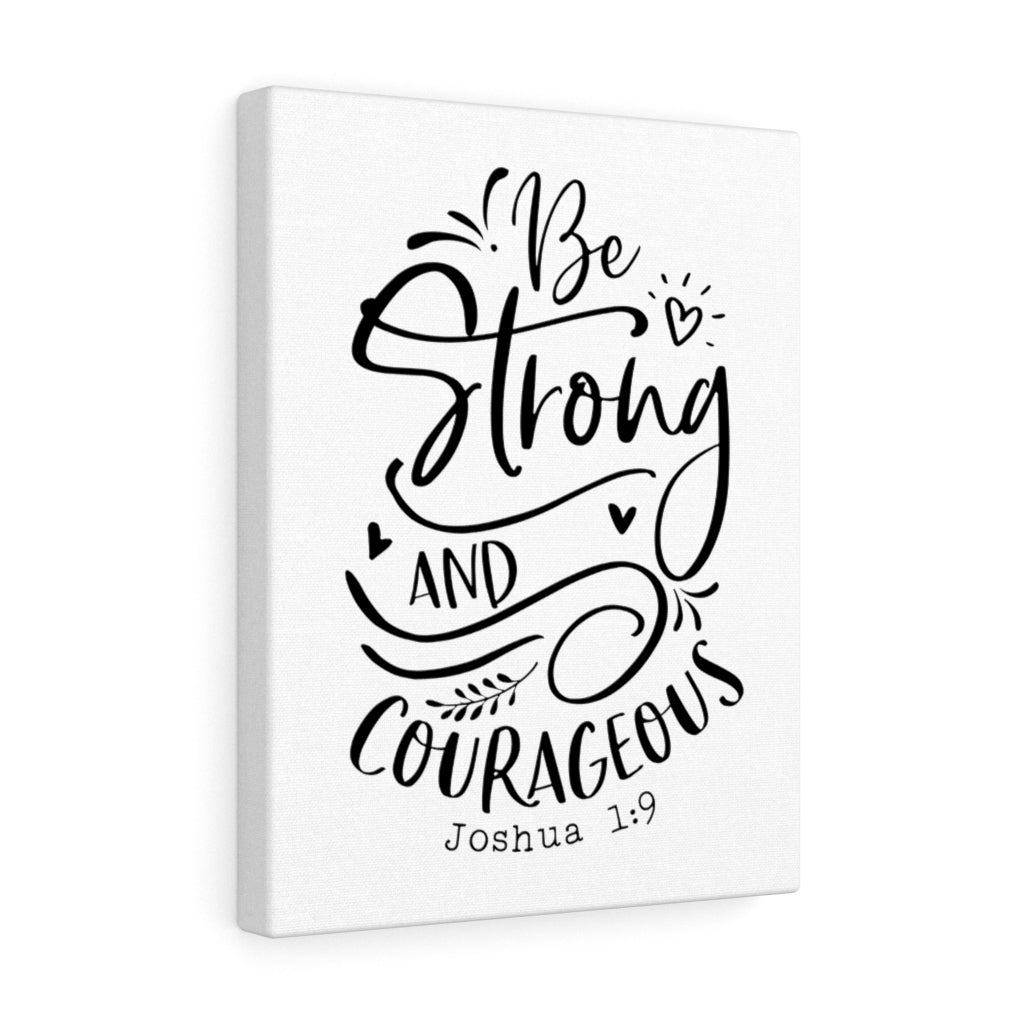 Scripture Walls Be Strong And Courageous Joshua 1:9 Heart Bible Verse Canvas Christian Wall Art Ready to Hang Unframed-Express Your Love Gifts