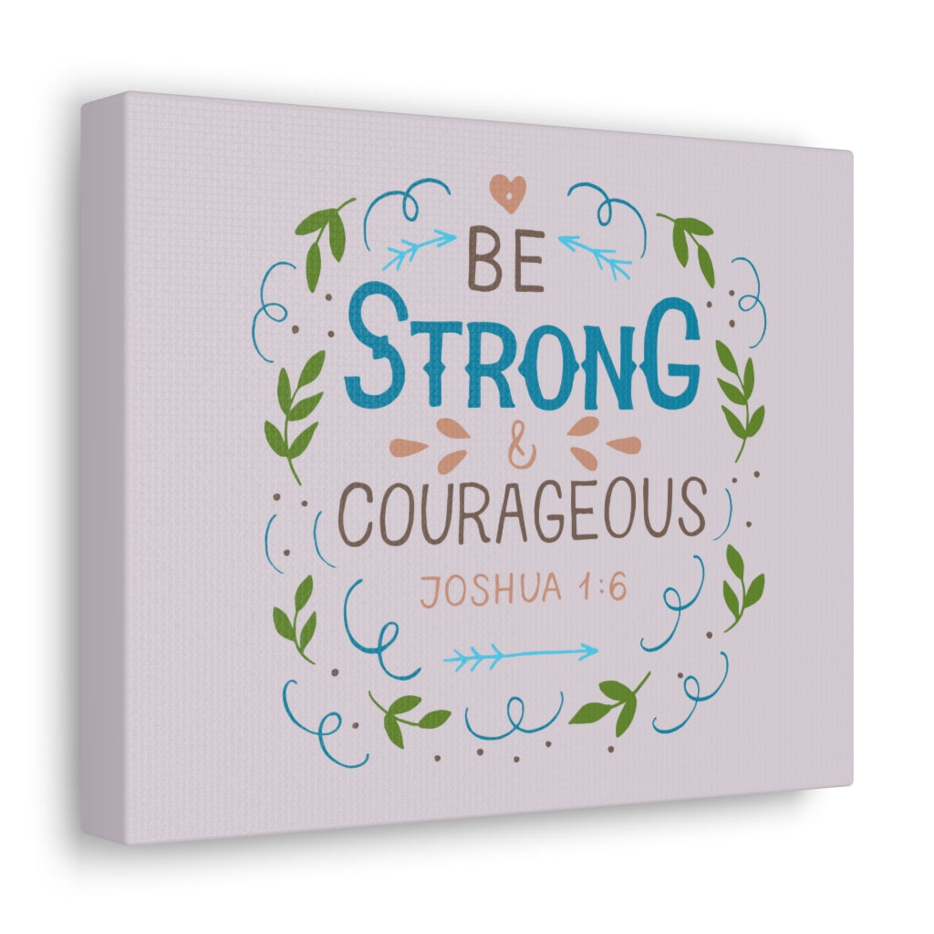Scripture Walls Be Strong And Courageous Leaves Joshua 1:6 Christian Wall Art Bible Verse Print Ready To Hang Unframed-Express Your Love Gifts
