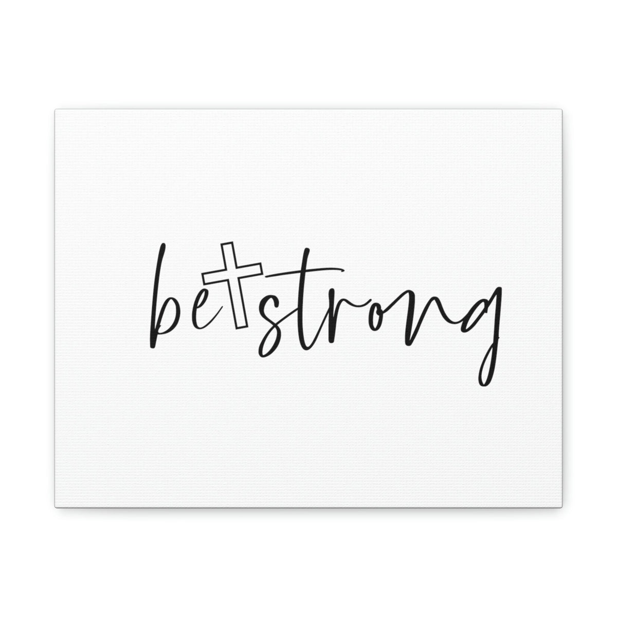 Scripture Walls Be Strong Deuteronomy 31:6 White Cross Christian Wall Art Bible Verse Print Ready to Hang Unframed-Express Your Love Gifts