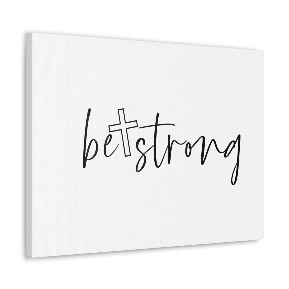 Scripture Walls Be Strong Deuteronomy 31:6 White Cross Christian Wall Art Bible Verse Print Ready to Hang Unframed-Express Your Love Gifts