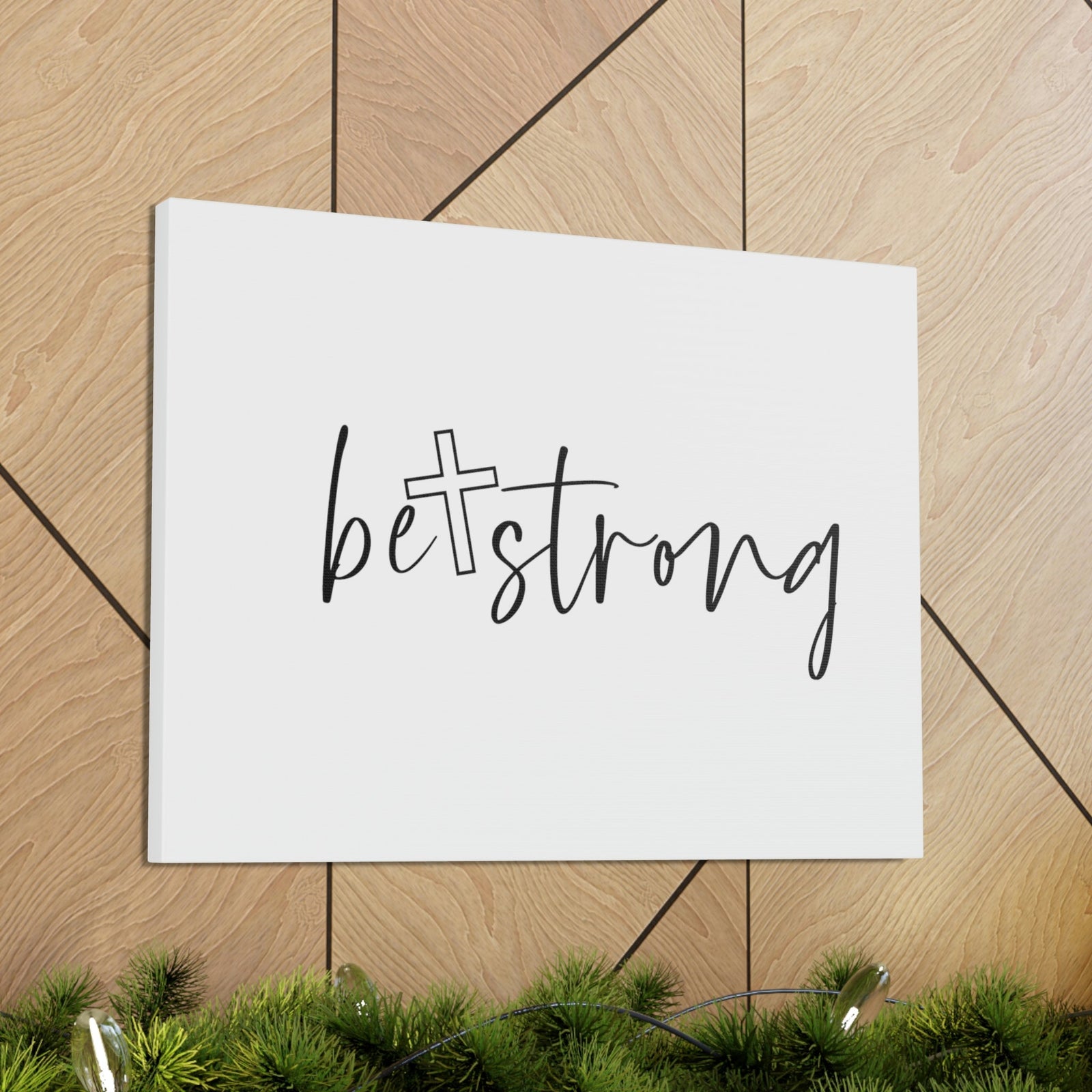 Scripture Walls Be Strong Deuteronomy 31:6 White Cross Christian Wall Art Bible Verse Print Ready to Hang Unframed-Express Your Love Gifts
